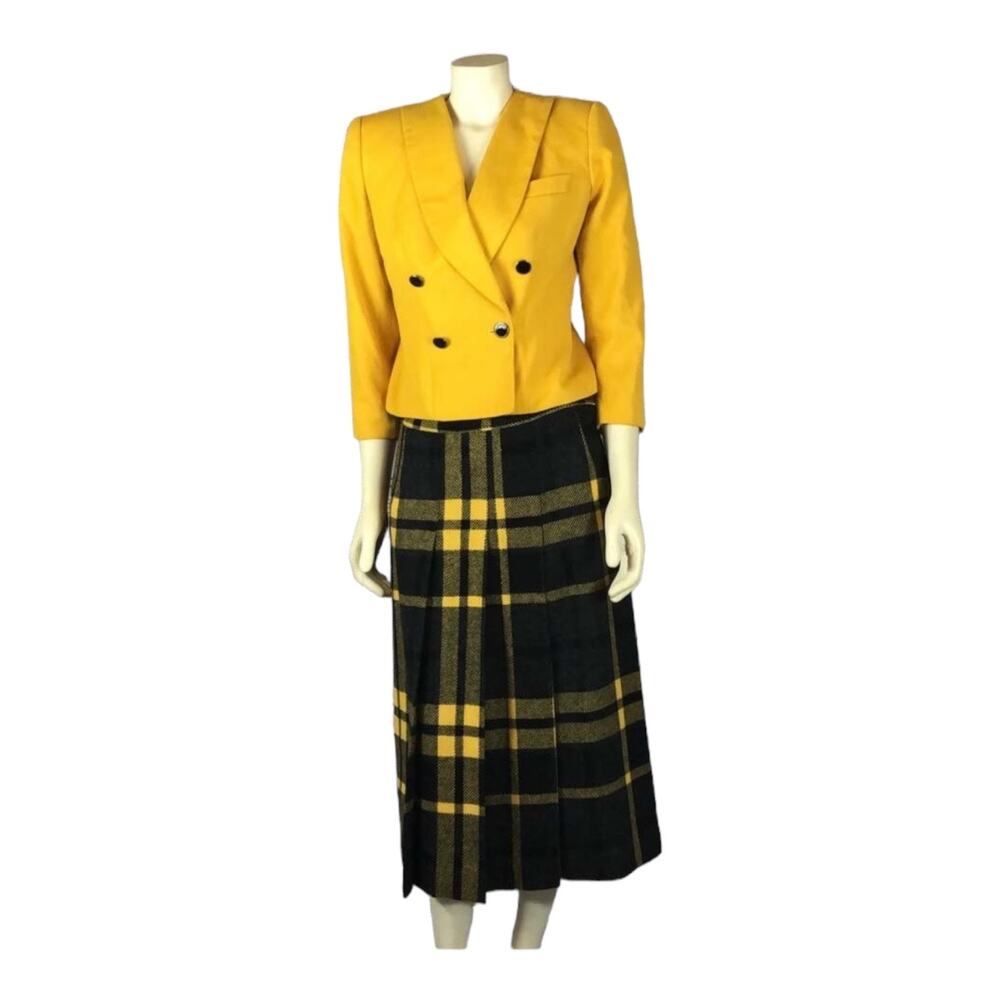 Vintage PETITE SOPHISTICATE yellow double breasted power blazer size 2